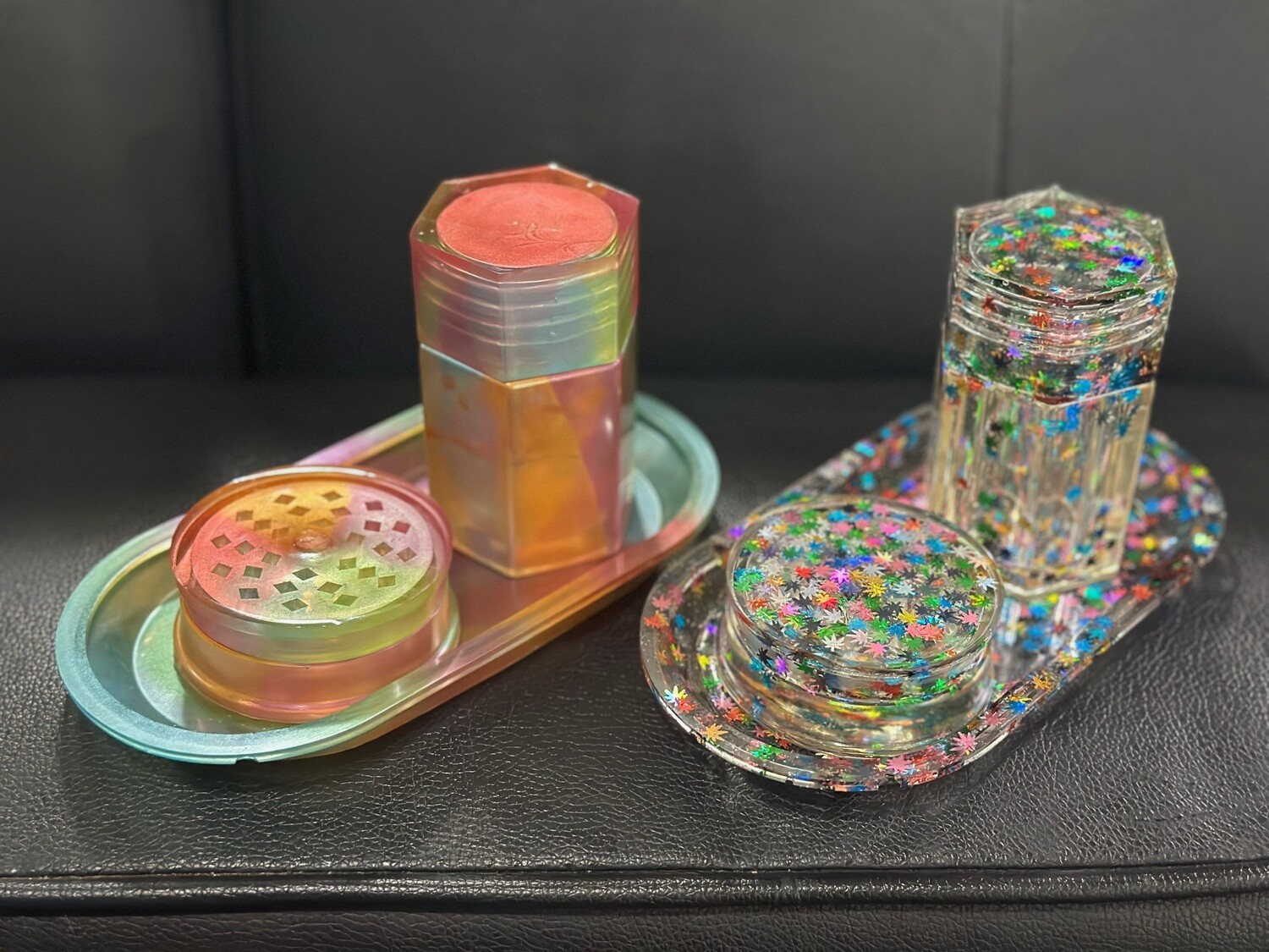Hand Painted Resin Grinder Set