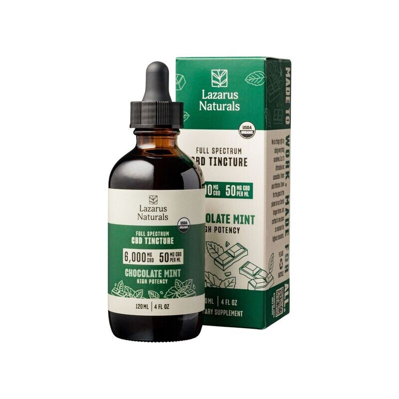 Chocolate Mint CBD Oil Tincture - 120ml - 4oz - 6,000 mg - Full Spectrum, High Potency