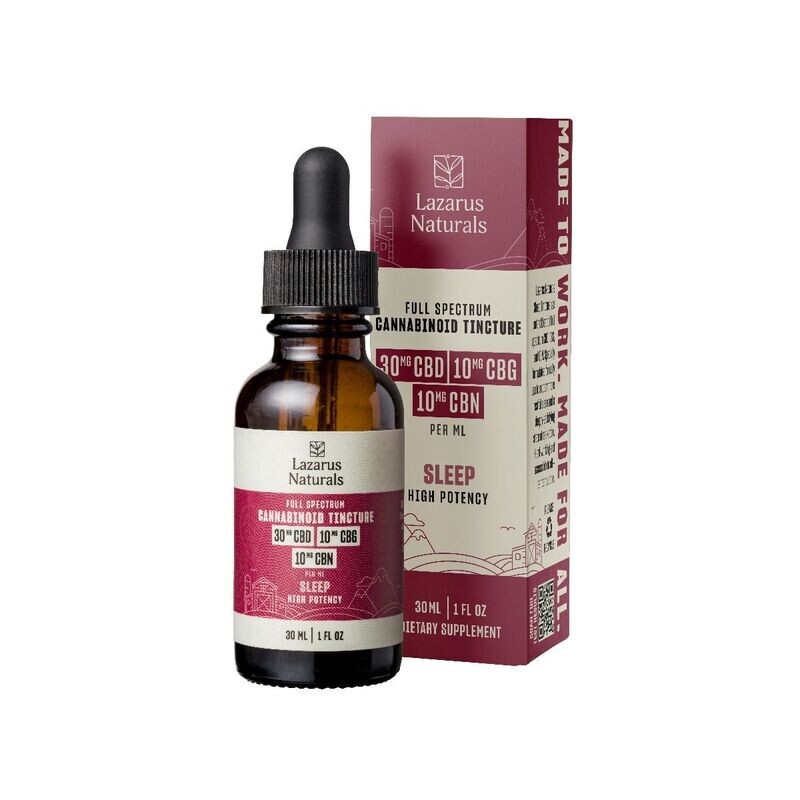 Sleep CBD/CBG/CBN Oil Tincture - 30ml - 1oz - 1,500 mg - Full Spectrum, High Potency