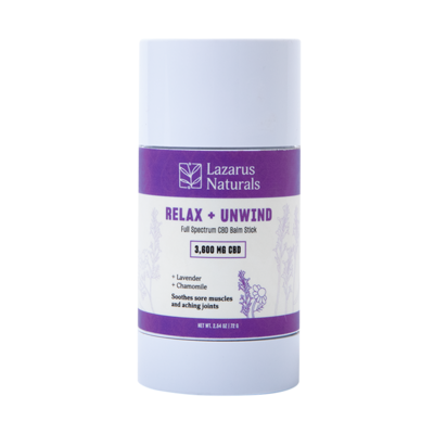 Relax+Unwind CBD Balm with Lavender &amp; Chamomile - 72g - 2.54oz - 3,600 mg - Full Spectrum