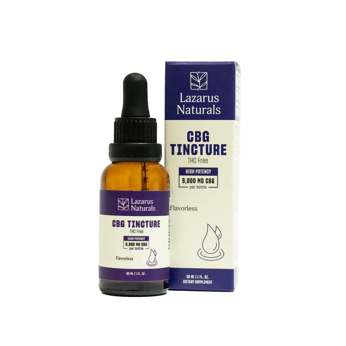 Flavorless CBG Isolate Oil Tincture - THC Free - 30ml - 1oz - 9,000 mg - High Potency