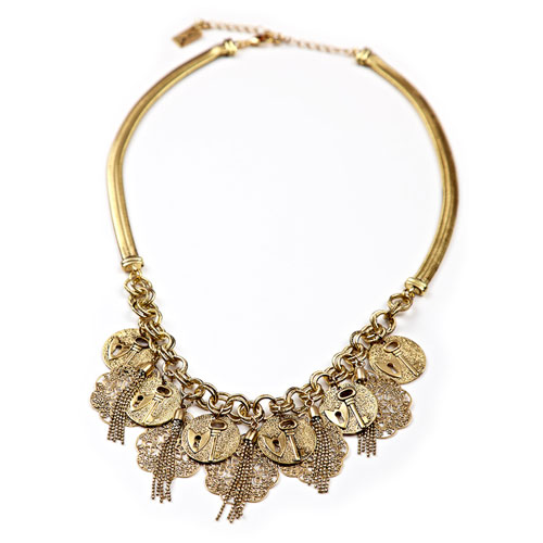 Lace Coins And Tassels Necklace