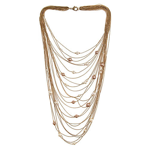Multi-Strand Floating Pearls Necklace