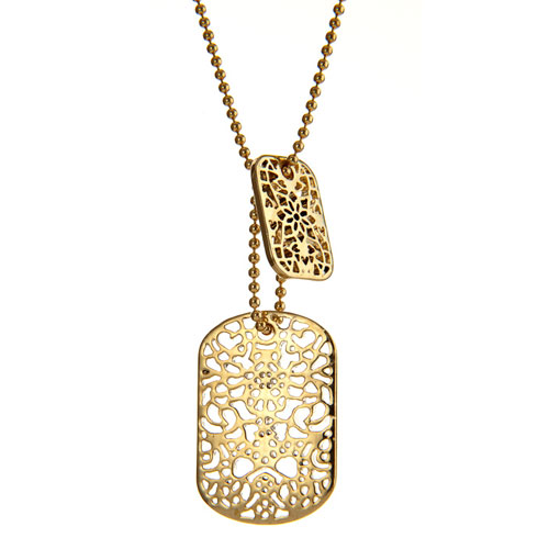 Lace Dog Tags Necklace