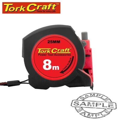 TORK CRAFT MEASURING TAPE WITH MARKER RUBBER CASING 8M X 25MM