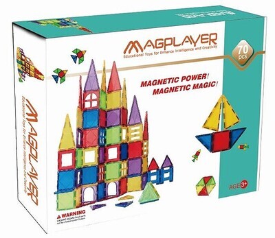 Magplayer Magnetic Tiles 70 piece Set