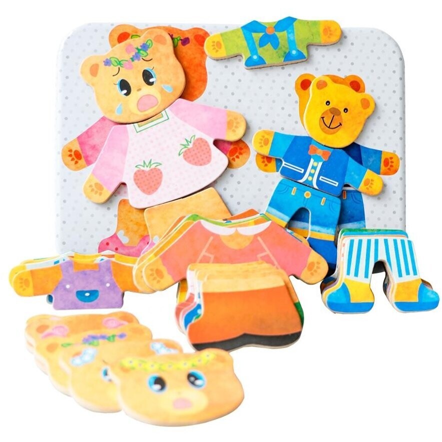 Magplayer Magnetic Teddy Dress up Set in a Tin