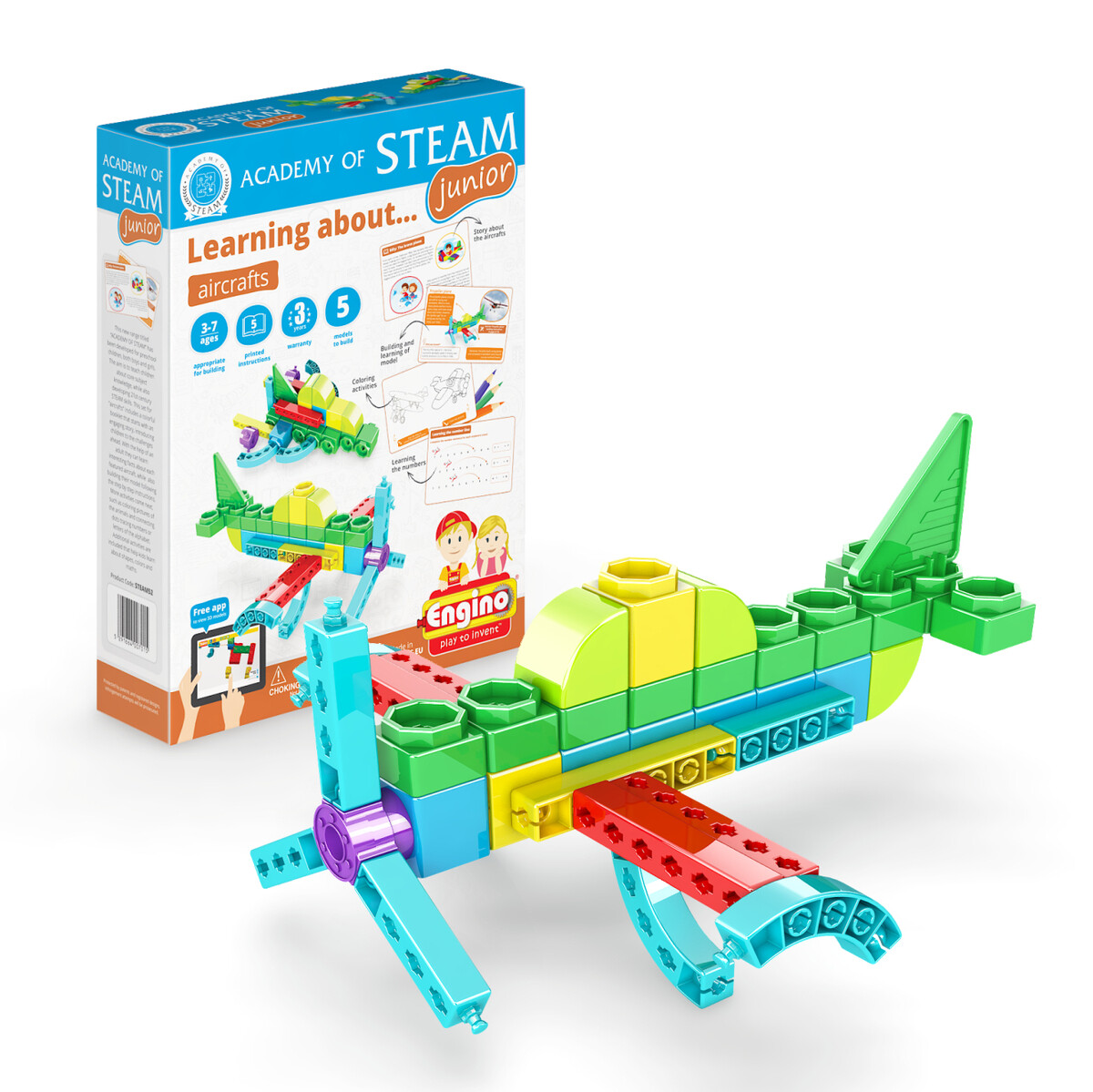 Engino Academy of STEAM Jnr - Qboidz Learning about Aircrafts for ages 3 - 7