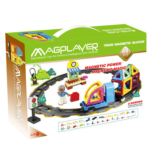 Magplayer Magnetic Shapes Train Set