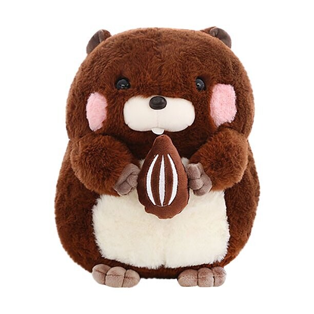 Ntofo-Ntofo Cocoa Hamster Soft Plush Toy - 30cm Tall with Snack Nut
