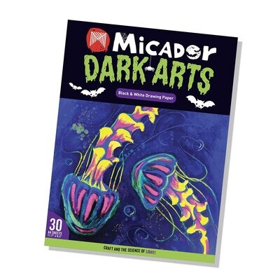 Micador Dark Arts Craft Paper - 30 sheets (15 white & 15 black)