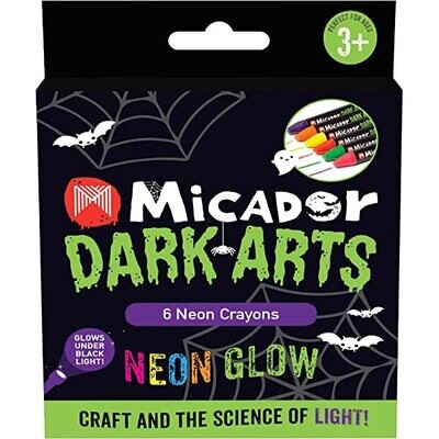 Micador Dark Arts Neon Glow Crayons (6 in a pack)