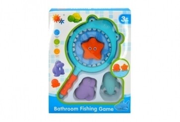 Bath Fishing Game with Net 4 piece set (Net & 3 random animals)
