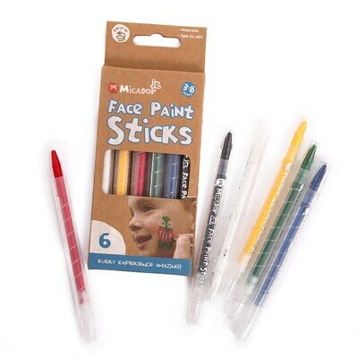 Micador face paint sticks (6) for ages 3 years +