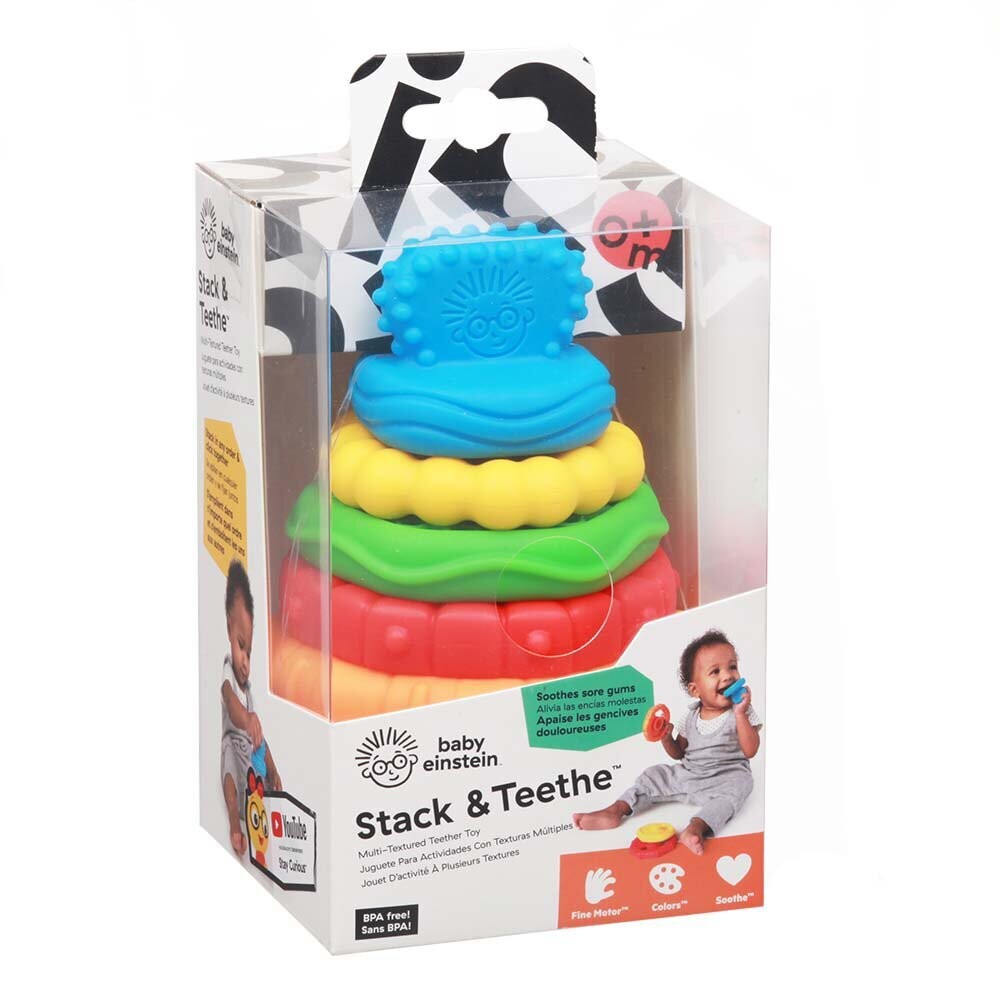 Baby Einstein Stack & Teethe multi-textured teether toy with 5 pieces