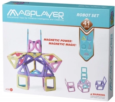 Magplayer Pastel Robot Magnetic Shapes Set 41 Pieces