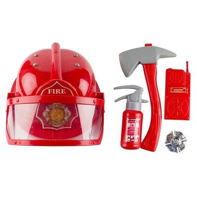 Firefighter helmet and accessories set for ages 3 to 6