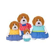 Li'l Woodzeez Digglesby Dog Family - large family of 7 with triplets toy set