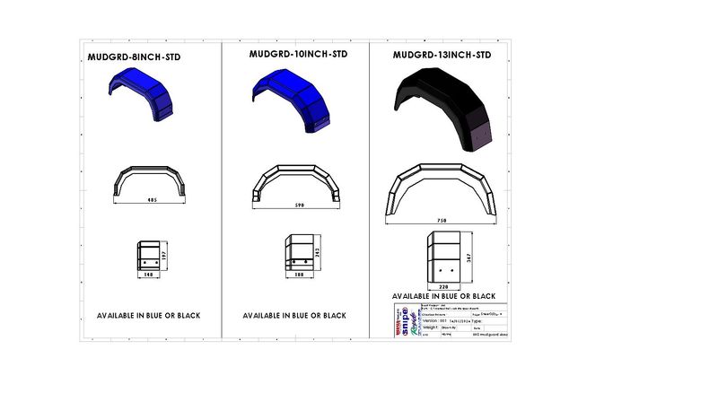 Standard 10" Blue Mudguard