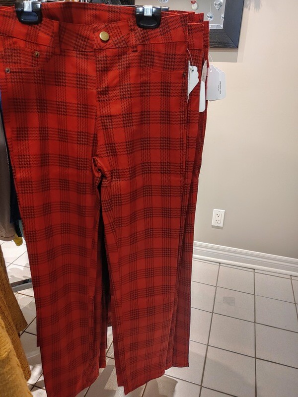 Black/Red Checkered Pants - Junior