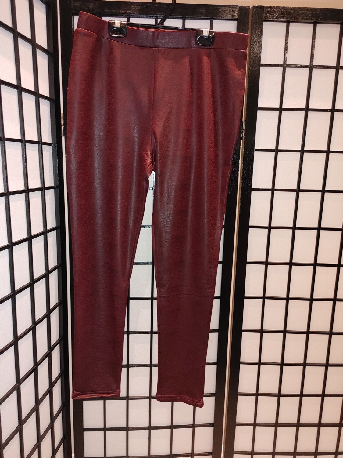 Maroon Leather Legging