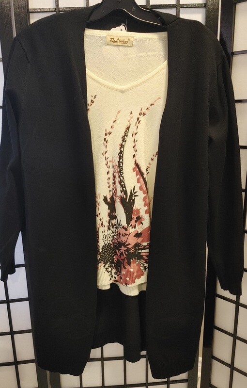 O/S Black Open Cardigan