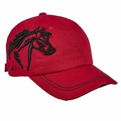 Distressed Horse Cap Red
