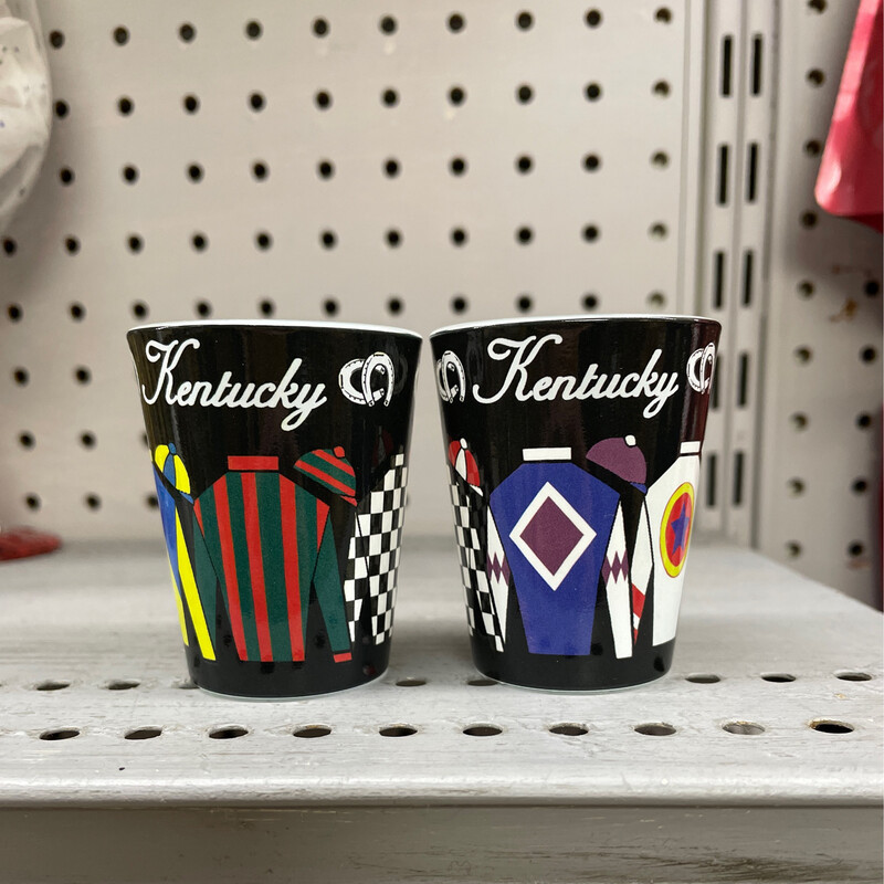 KY jockey Silks Shotglass