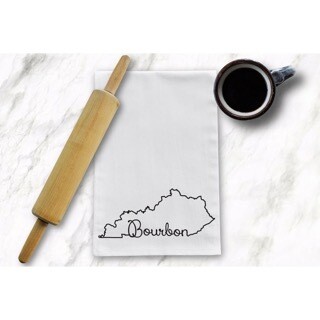 State outline Bourbon Tea Towel