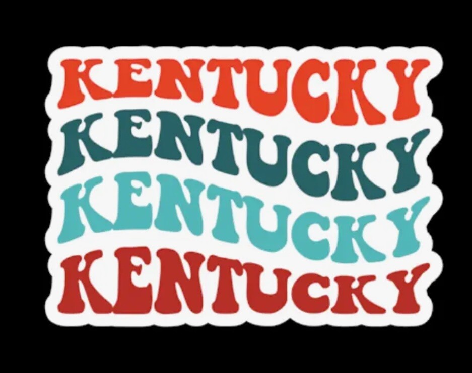 Kentucky Wavy Word Sticker