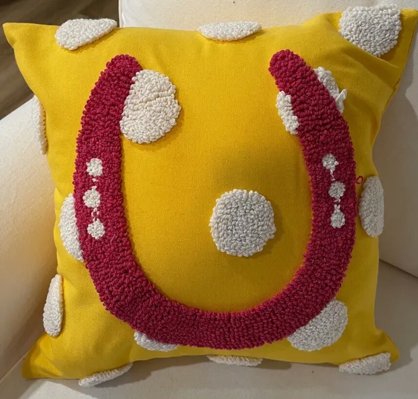 Horseshoe Polka Dot Pillow