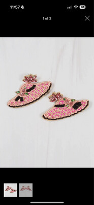 Ky Beaded Hat Earring Pink