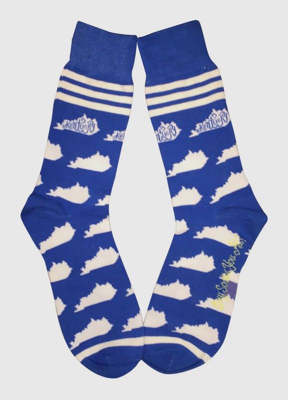 Blue &amp; White Ky Shape Socks