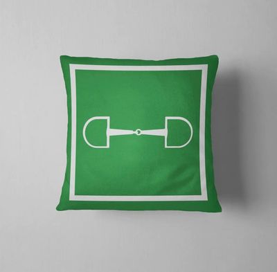 Horse Bit Pillow Green