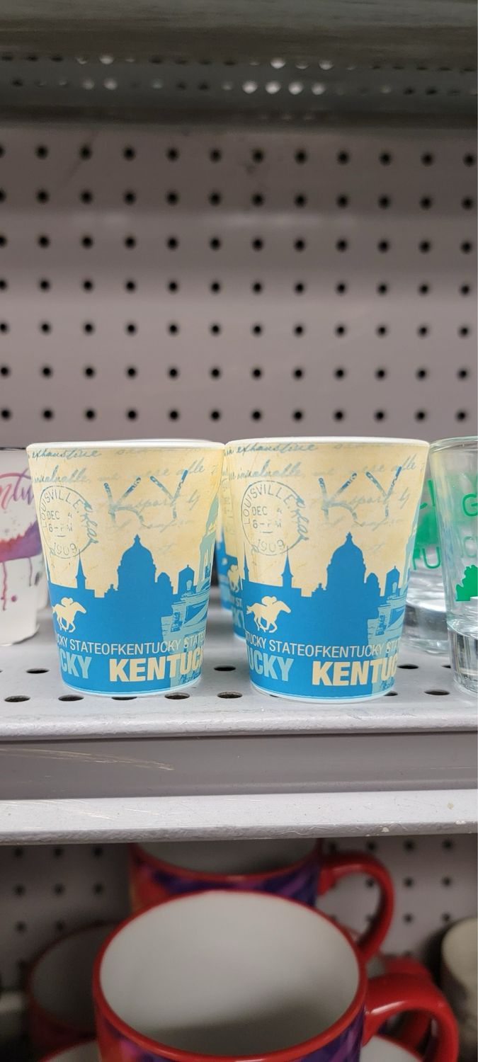 KY Vintage Postcard Shotglass