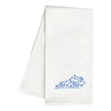 KY blue floral Tea towel