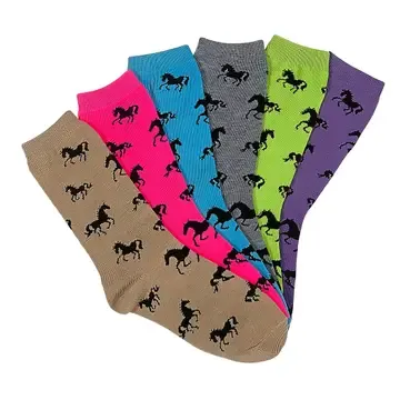 All Over Horses Bright Crew Socks
