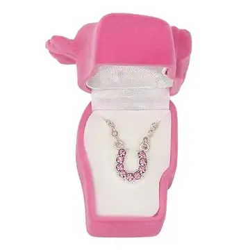 Pink Horseshoe Necklace
