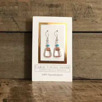 Saddle Stirrup W\Aqua Earrings