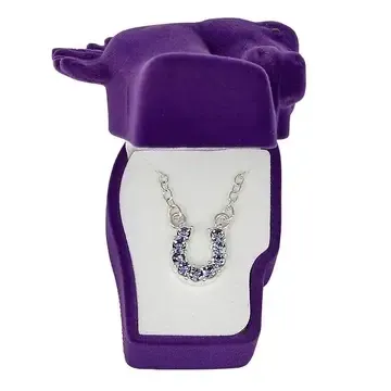 Purple Horseshoe Necklace