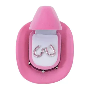 Pink Horseshoe Earrings
