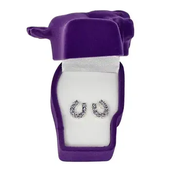 Purple Horseshoe Earrings