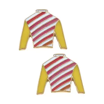 Enml Stud Earrings Pink&amp;Yellow Silks