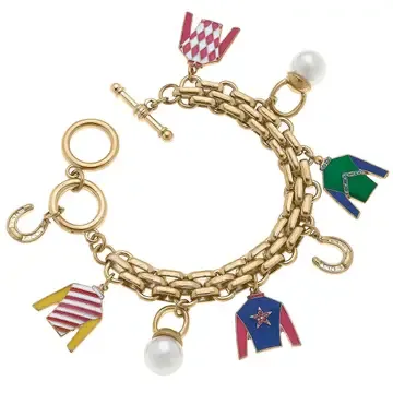 Jockey Silks Enml Charm Bracelet