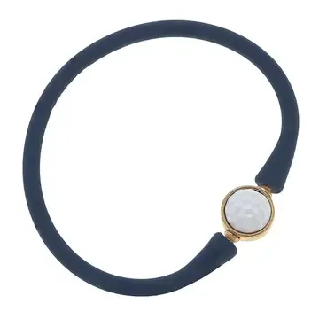 Bali Golf Ball Bead Bracelet Navy