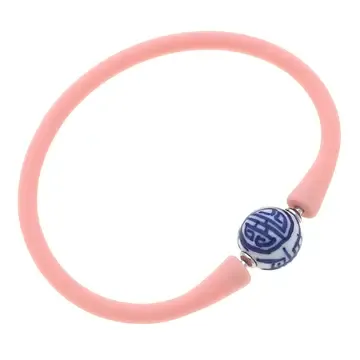 Bali BL/WHT Bead Bracelet Pink