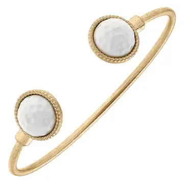 Enamel Golf Ball Cuff Gold