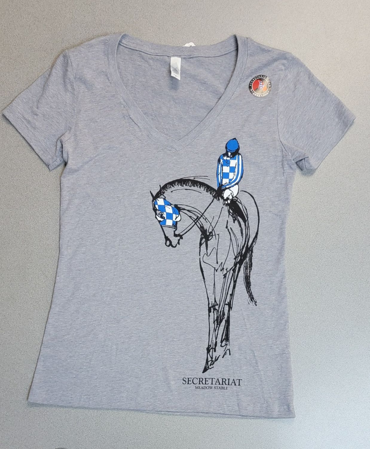 Secretariat V Neck Gray Tee