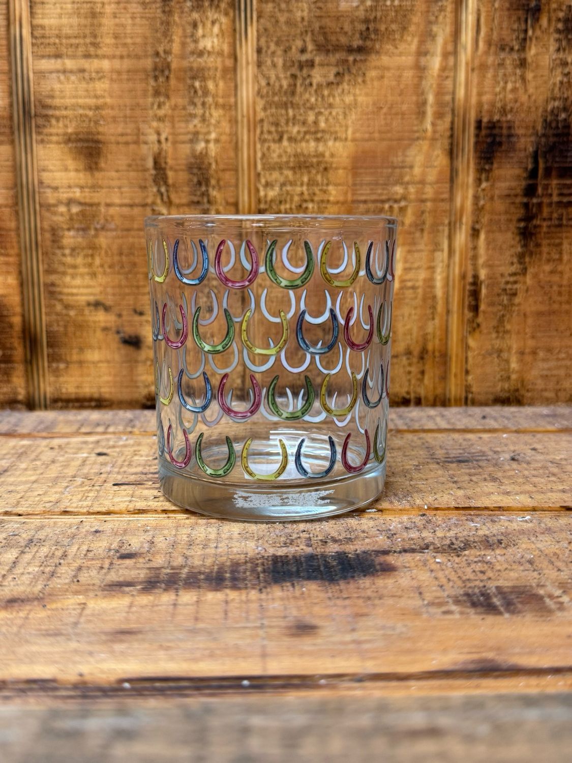 Horse Shoe Repeat Rocks Glass