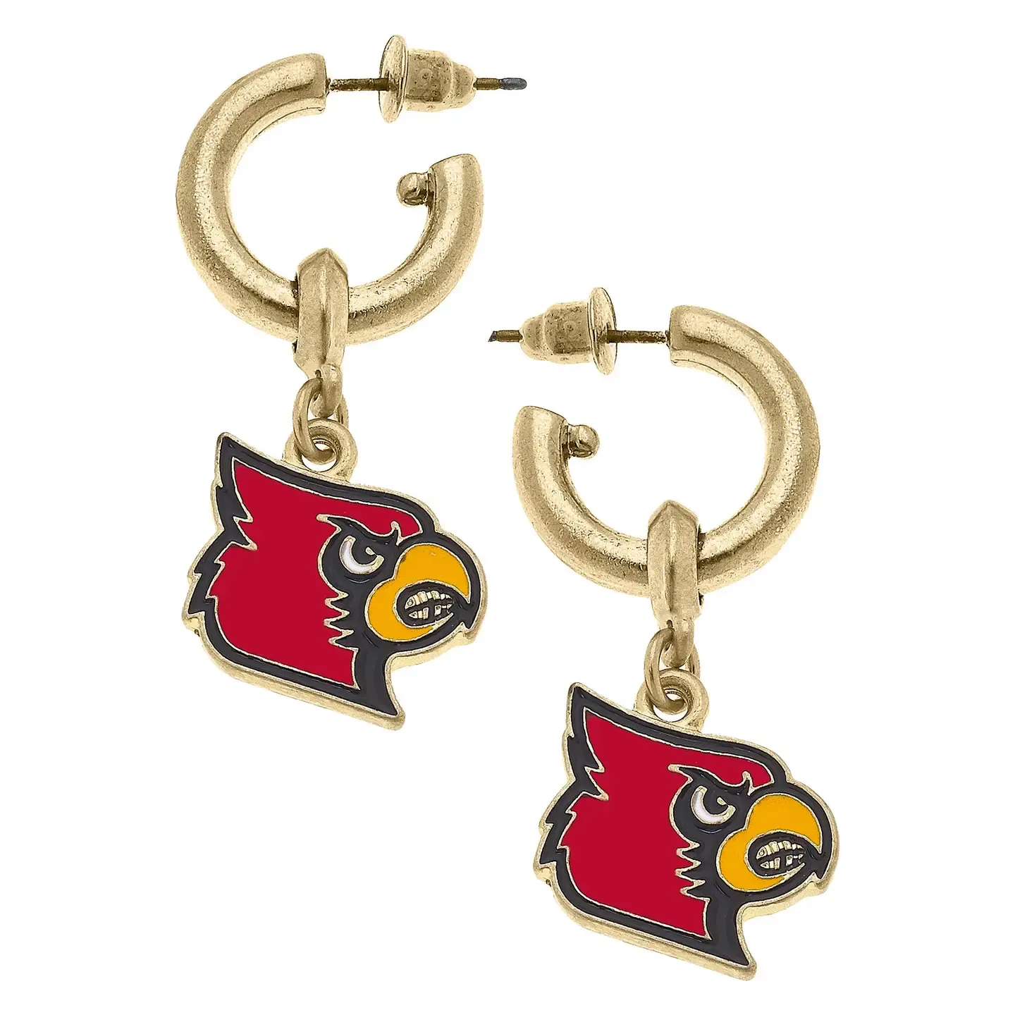 Louisville Cards Enamel Dangle Hoop Earrings